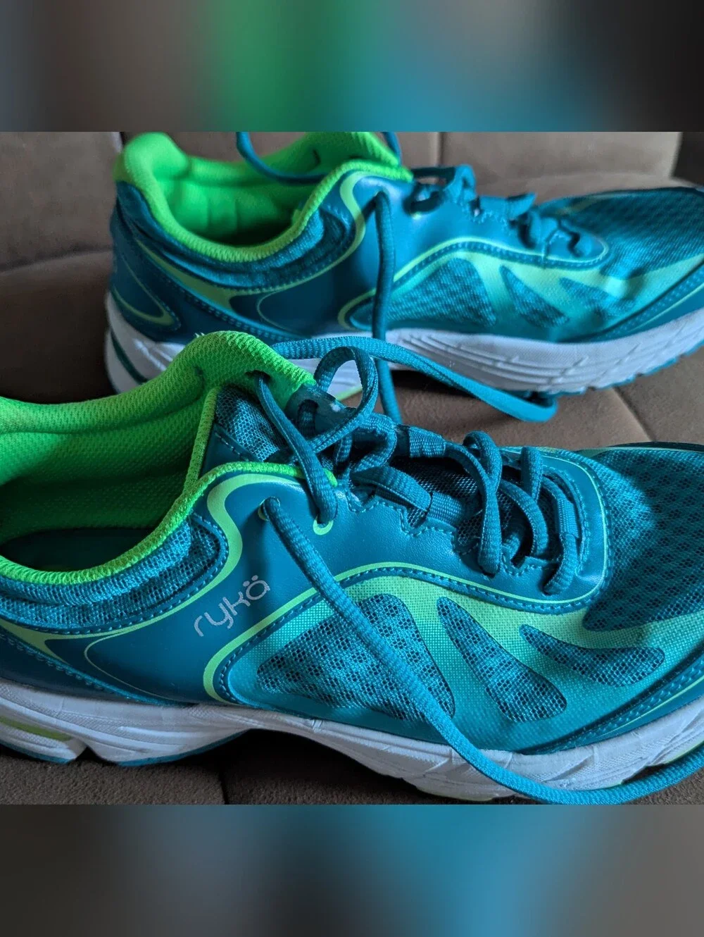 Ryka Women's Teal & Lime Athletic Sneakers - Picture 4 of 7